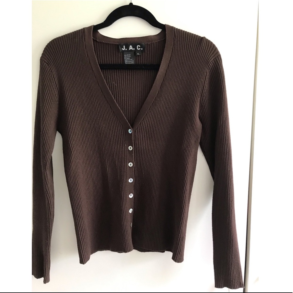 vintage chocolate brown sweater cardigan